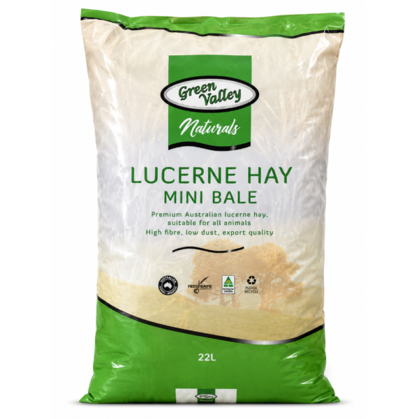 Green Valley Grains Lucerne Hay Mini Bale For Small Pets – 22L