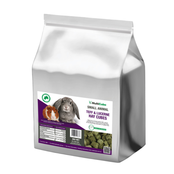 Multicube Teff and Lucerne Small Animal Hay Cubes – 2kg