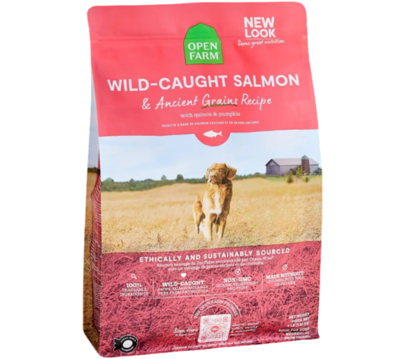 Open Farm Wild Salmon & Ancient Grain Adult Dry Dog Food – 10kg