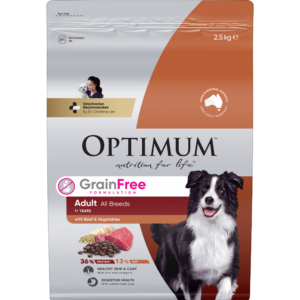 Optimum Grain Free Beef Veges Adult Dry Dog Food - 2.5kg