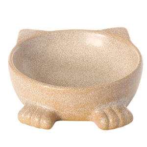 Paws For Life Cat Shaped Ceramic Pet Bowl in Natural White - 290mL
