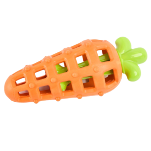 Paws For Life 2 in 1 Treat Dispensing Rubber Nylon Carrot Dog Toy - One Size