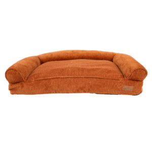 Paws For Life Plush Corduroy Rectangular Dog Bed Orange - Small