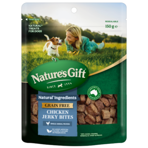 Natures Gift Chicken Jerky Bites Dog Treats - 150g