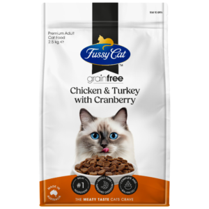 Fussy Cat Chicken & Turkey with Cranberry Grain Free Adult Dry Cat Food - 2.5kg