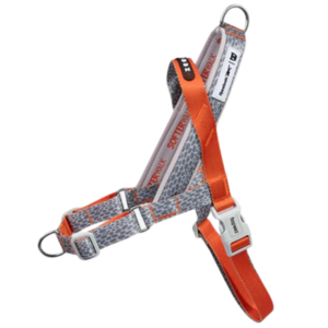 Zee Dog Reebok Suede Dog Walk Harness in Grey Orange - Small