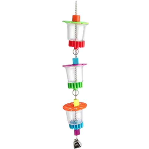 Bainbridge Interatcive 3 Cup With Beads Foraging Bird Toy – each