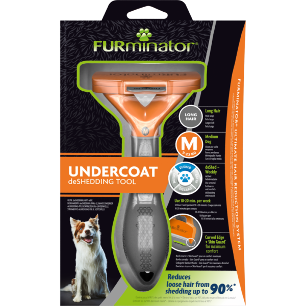 Furminator Deshedding Tool Long Hair Medium Dog – Each