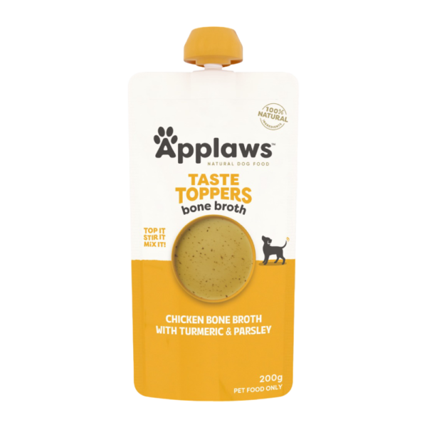 Applaws Chicken Turmeric and Parsley Broth Topper for All Lifestatges Dogs Pouch – 6 x 200g