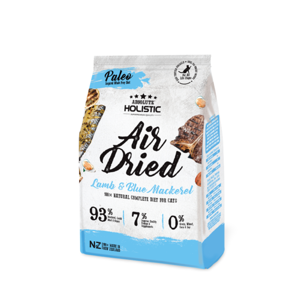 Absolute Holistic Blue Mackerel and Lamb Adult Air Dried Cat Food – 500g