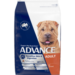 Advance Sensitive Skin And Digestion Adult Dry Dog Food Turkey With Rice - 13kg
