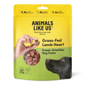 Animals Like Us Grass Fed Lamb Heart Freeze Dried Raw Dog Treats - 85g
