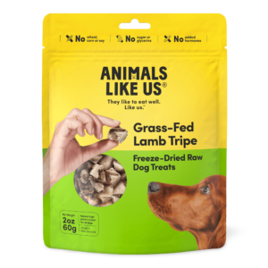 Animals Like Us Grass Fed Lamb Tripe Freeze Dried Raw Dog Treats - 60g