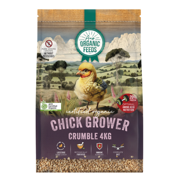 Aus Organic Feeds Chick Starter Grower Crumble – 4kg