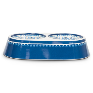 Barkley And Bella Melamine Dishwasher Safe Double Medina Indigo Dog Bowl - One Size