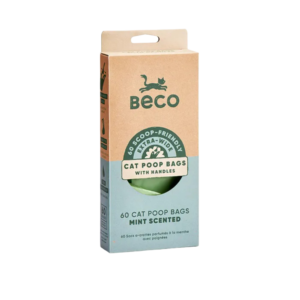 Beco Cat Poop Bags Mint Scented with Handles - 60 pack