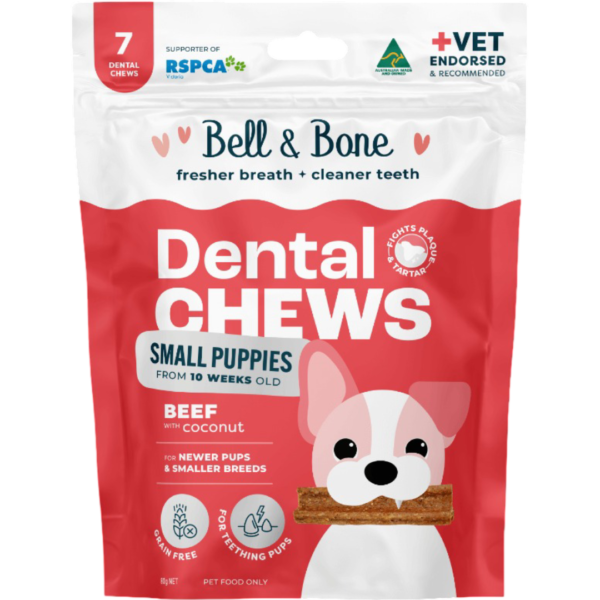 Bell And Bone Beef Puppy Dental Chews Small – 7 Chews