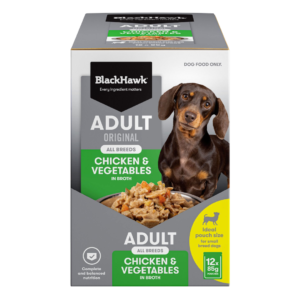 Black Hawk Original Adult Chicken And Vegetables Wet Dog Food Pouches - 12 x 85g
