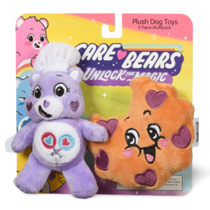 Care Bears Share Bear And Cookie Flattie Plush Dog Toy 2 Pack - 10.5cm