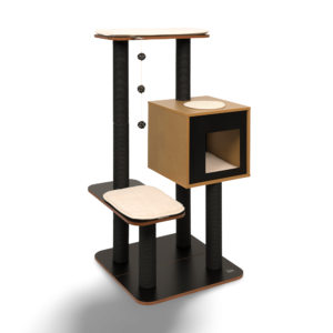 Catit Vesper High Base Fibreboard Cat Tree and Scratcher Black - each