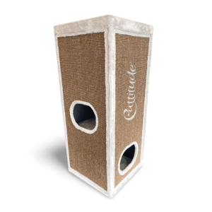 Cattitude Cat Scratcher Hideaway Luxe Tower Brown - each