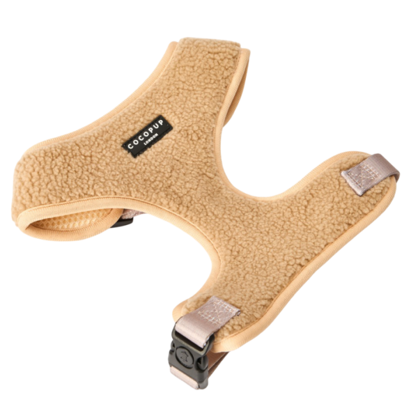 Cocopup London Adjustable Neck Dog Harness in Teddy Rupert Beige