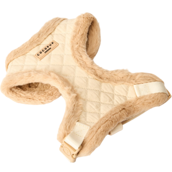 Cocopup London Adjustable Neck Dog Harness in Quilted Cream