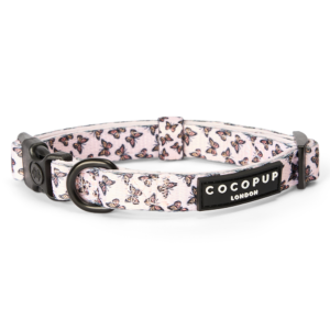 Cocopup London Padded Dog Collar in Boujee Butterfly Pink - Large