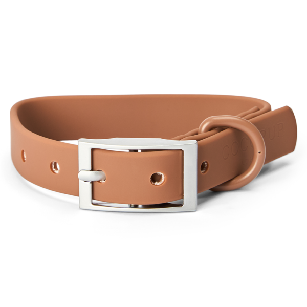 Cocopup London Nakd Waterproof Dog Collar in Brownie – XX Small