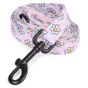 Cocopup London Classic Padded Dog Lead in Daisy Gingham Pink - One Size