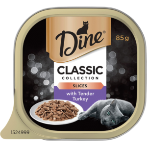 Dine Classic Collection Slices with Tender Turkey Adult Wet Cat Food Tray - 14 x 85g