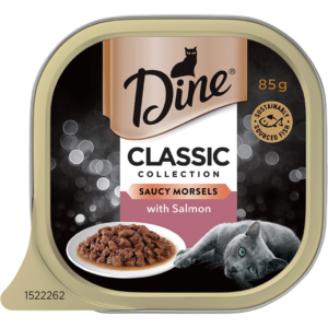 Dine Classic Collection Saucy Morsels Salmon Adult Wet Cat Food Tray - 14 x 85g