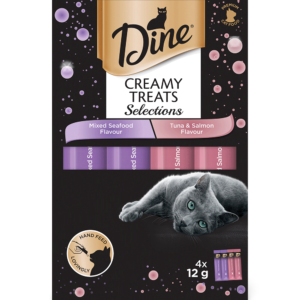 Dine Creamy Treats Seafood Selection Cat Treats - 8 x (4 x 12g)