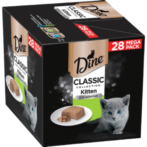 Dine Multipack Tender Chicken and Ocean Fish Kitten Wet Food Trays - 28 x 85g
