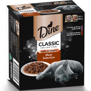 Dine Classic Collection Cuts in Gravy Meat Selection Adult Wet Cat Food Tray - 14 x 85g