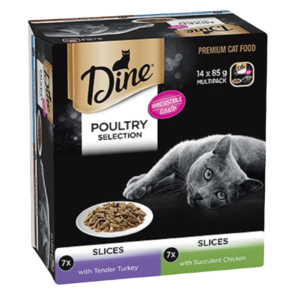 Dine Classic Collection Slices Poultry Selection Adult Wet Cat Food Tray - 14 x 85g
