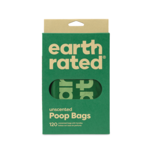 Earth Rated Poo Bags With Easy Tie Handle Unscented 65% Recycled Plastic Poo Bags - 120 Bags
