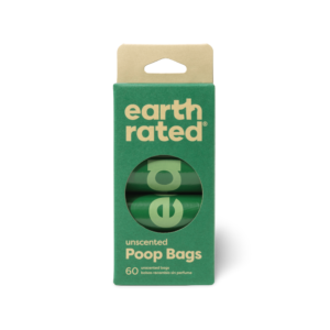 Earth Rated Unscented 65% Recycled Plastic Poo Bags - 60 Bags