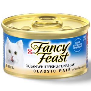 Fancy Feast Adult Pate Ocean Whitefish And Tuna Feast Gourmet Wet Cat Food Can - 24 x 85g