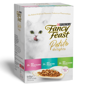 Fancy Feast Adult Petite Delights Salmon Tuna And Chicken Grilled Wet Cat Food - 6 x 50g