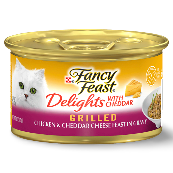 Fancy Feast Delights With Cheddar Chicken and Cheddar Adult Wet Cat Food Can