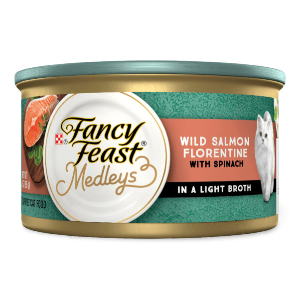Fancy Feast Medleys Wild Salmon Florentine Adult Wet Cat Food Can – 24 x 85g