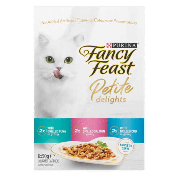 Fancy Feast Petite Delights Tuna Salmon & Cod Grilled Adult Wet Cat Food Pouch