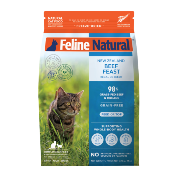 Feline Natural Grain Free Beef Feast All Lifestages Freeze Dried Cat Food