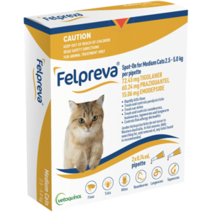 Felpreva Flea Tick & Worming Spot On For Medium Cats - 2 Pack