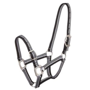 Zilco Striped Halter Cob In Black & Grey For Horses - Full