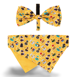 Fuzzyard Dog Bowtie & Bandana in What The Duck Yellow - large