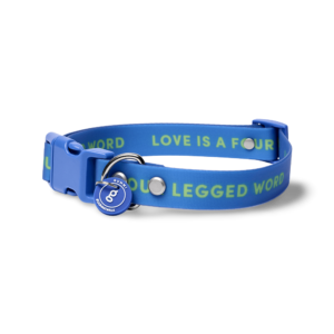 Gummi Slick Silicone Love Dog Collar in Blue - Small