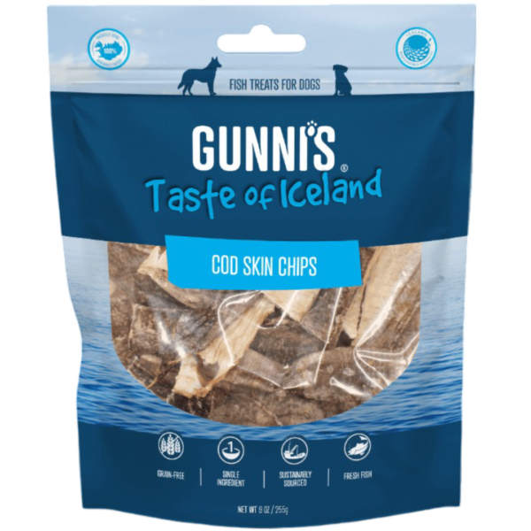 Gunnis Cod Skin Chips Dog Treats – 255g