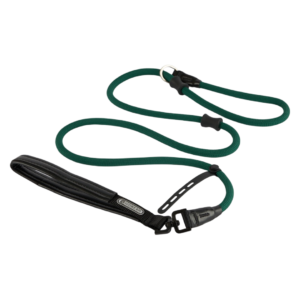 Hi Dream Leather Rotatable Handle Dog Lead in Dark Green - One Size